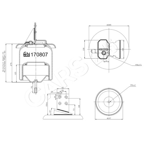Rear air suspension boot - suspension, febi