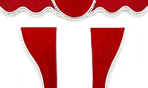Truck curtains red white - curtains,