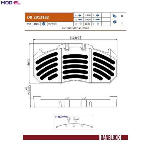 Brake pad set disc - disc,